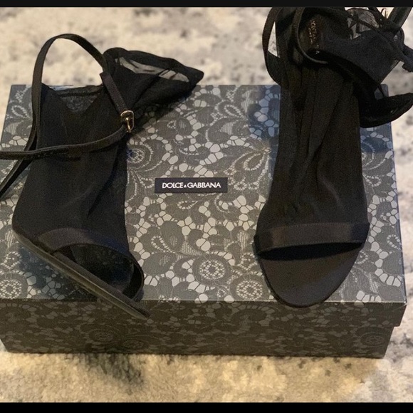 Dolce and Gabbana mesh sock ankle strap heel sandals - Picture 10 of 11